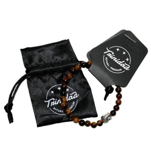 Pulsera Ojo De Trigre Buda 6 Mm. - Trinidad