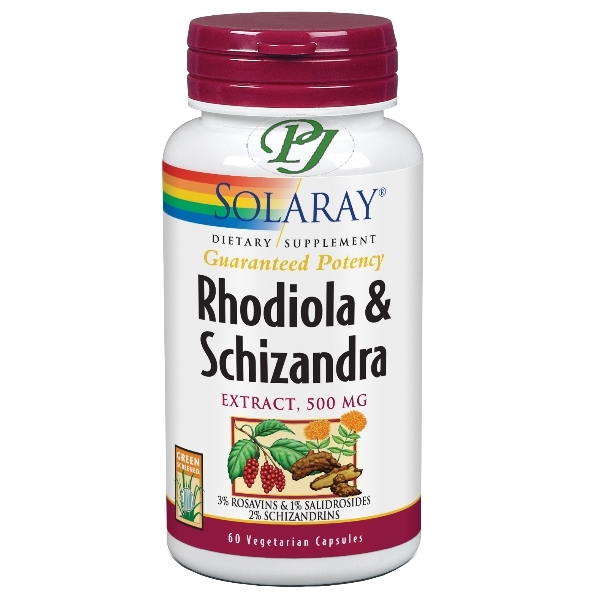 Rhodiola-Schizandra 60 Cápsulas 500 Mg. - Solaray