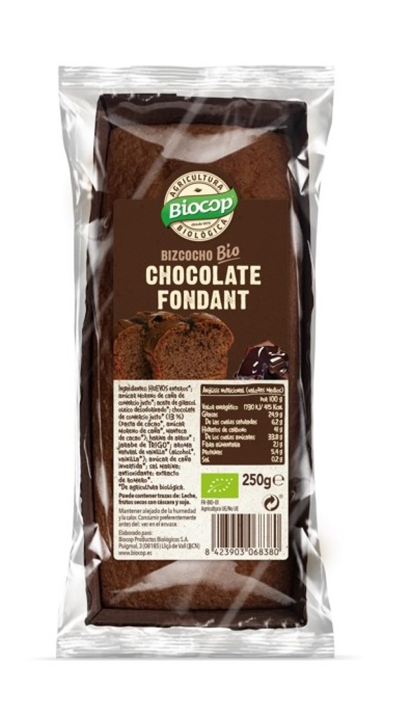 Bizcocho Chocolate Foundant 250 G. - Biocop