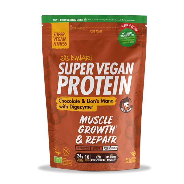 Súper Vegan Protein Choco Y Lion´S Mane 400 G. - Iswari