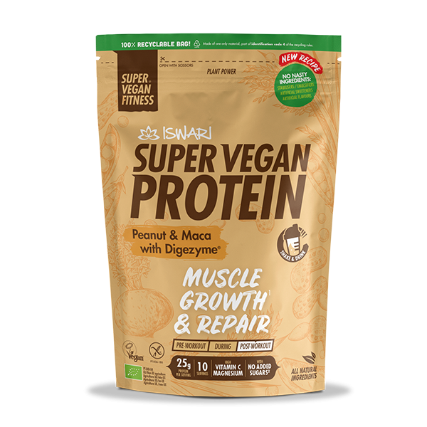 Súper Vegan Protein Cacahuete Y Maca 400 G. - Iswari
