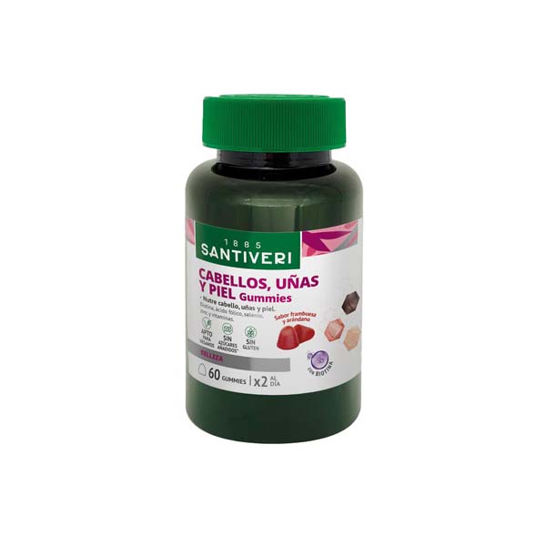 Gummies Masticables Cabello Una Piel 60 Uds. - Santiveri
