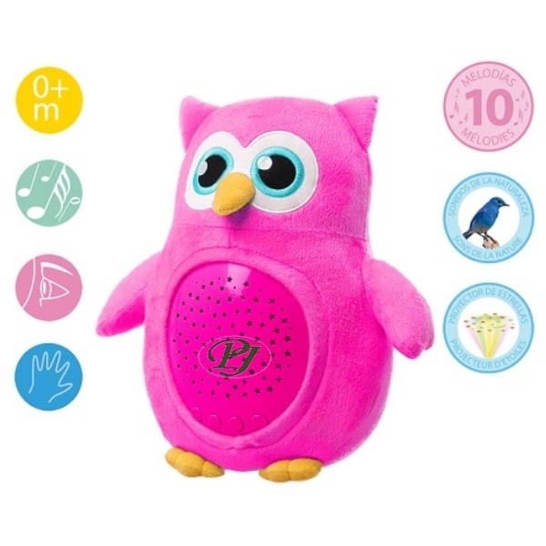 Kiokids Proyector Luz Noche Buho Rosa