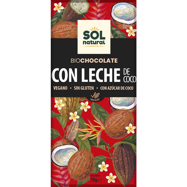 Tableta Chocolate Con Leche Coco Bio 70 G. - Sol Natural