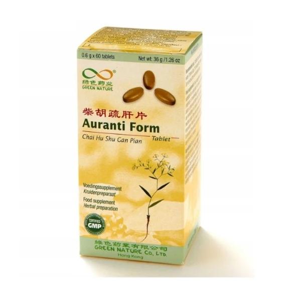Fórmula China 14 53 Auranti Form Hepatitis (Chai Hu Shu Gan Pian) 60 Tabletas - Green Nature