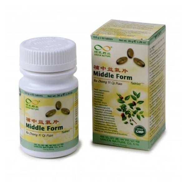 Fórmula China 12 Middle Form Mareos Fiebre (Bu Zhong Yi Qi Pian) 60 Tabletas - Green Nature