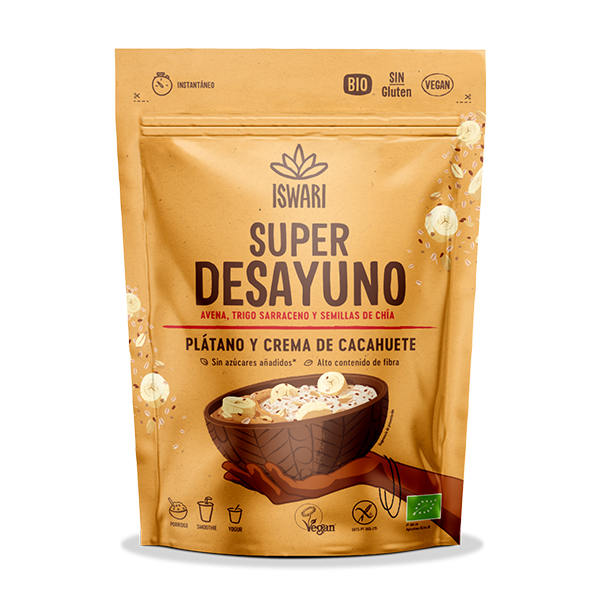 Súperdesayuno Plátano Y Crema Cacahuete 360 G. - Iswari