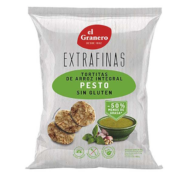 Tortitas Extrafinas Arroz Integral Pesto 60 G. - El Granero