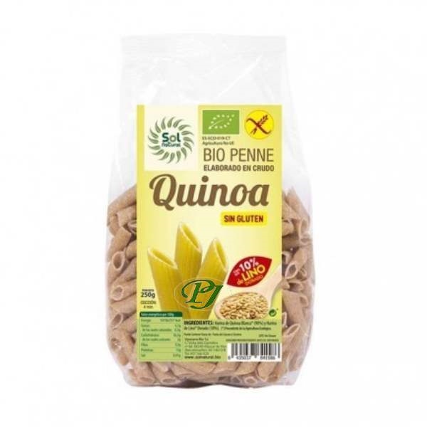 Macarrones Penne Quinoa Con Lino Sin Gluten Bio 250 G. - Sol Natural