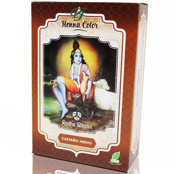 Henna Castaño Medio Polvo 100 G. - Radhe Shyam
