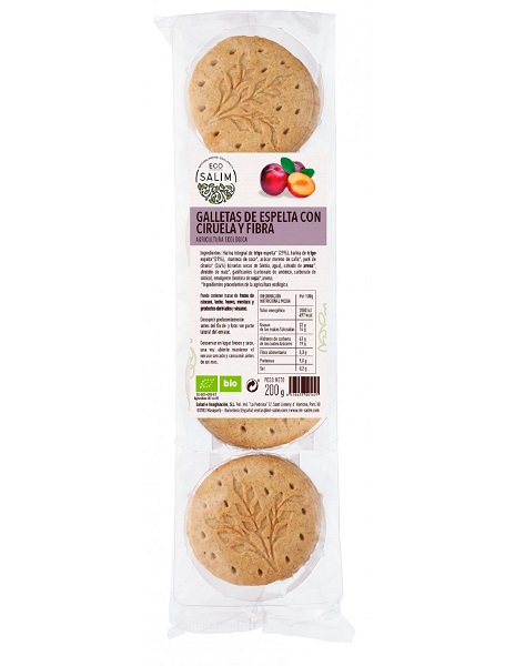 Galletas Espelta Integral Con Ciruela Y Fibra Bio 200 G. - Eco Salim