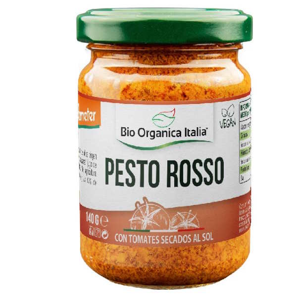 Salsa Pesto Rosso Vegano 140 G. - Bio Orgánica Italia