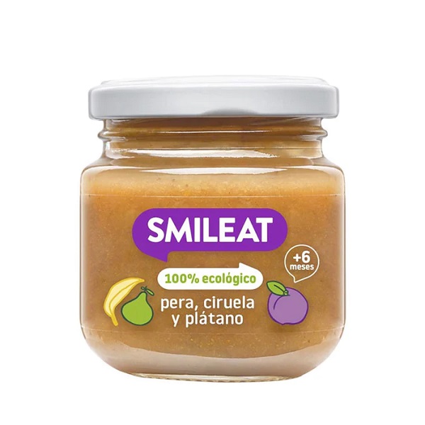 Potito Pera, Ciruela Y Plantan Eco 130 G. - Smileat