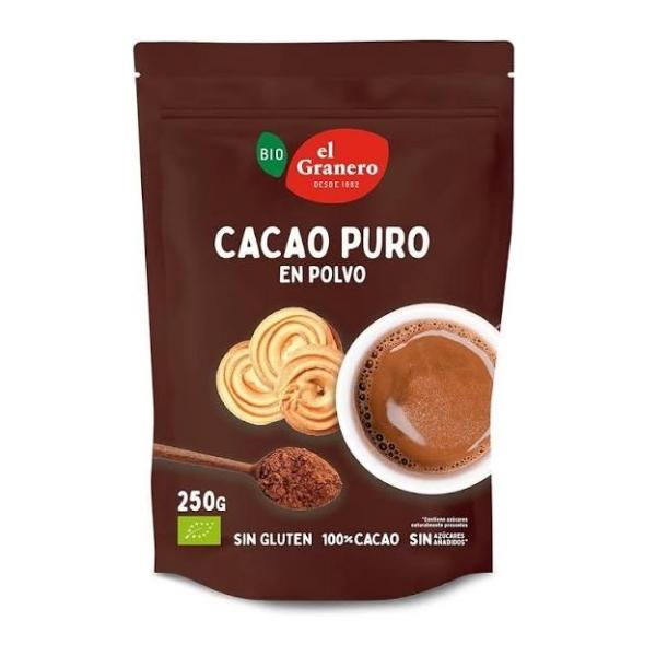 Cacao Polvo Bio Sin Gluten Sin Azúcares Añadidos 250 G. - El Granero
