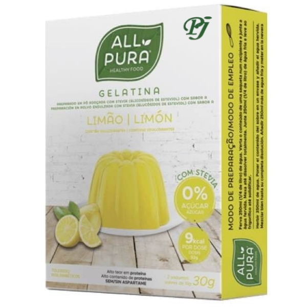 Allpura Gelatina Limón Stevia Sobres 2 X 30 G. - Dietmed