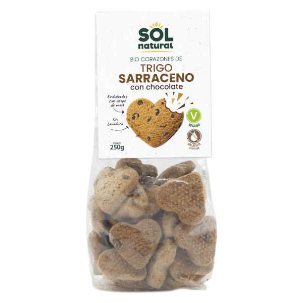 Corazones De Trigo Sarraceno Con Chocolate 250 G. - Sol Natural
