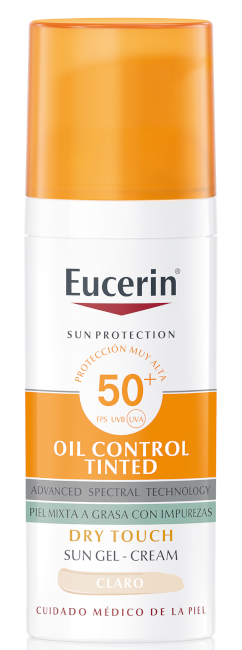 Oil Control Dry Touch Gel Crema Fps 50+ 50 Ml. Tono Claro - Eucerin