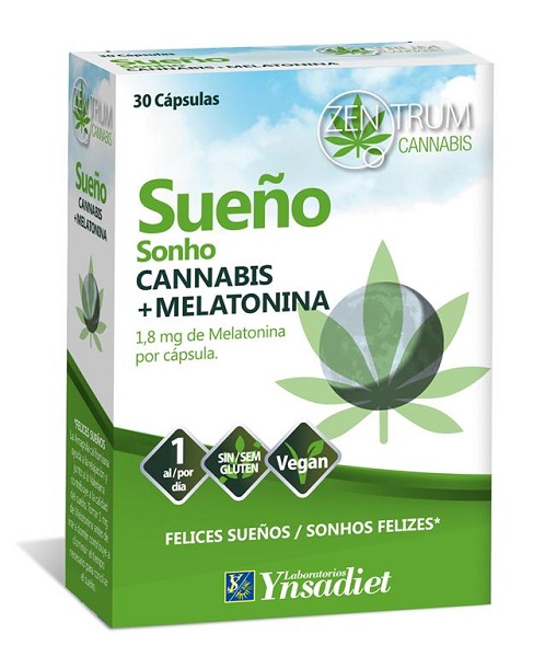 Sueño Con Cannabis + Melatonina 30 Cápsulas Zentrum - Ynsadiet