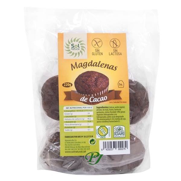 Magdalena Rellena Chocolate Sin Gluten Sin Lactosa 5 Uds. - Sol Natural