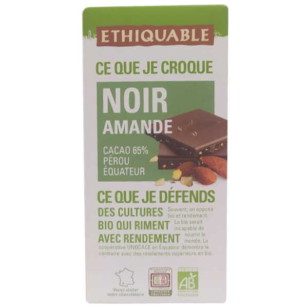 Chocolate Negro Almendras 100 G. - Ethiquable