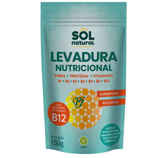 Levadura Nutricional + Vitamina B 12 150 G. - Sol Natural