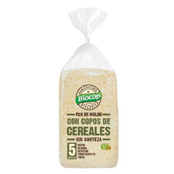 Pan De Molde Con Copos De Cereales Sin Corteza 300 G. - Biocop