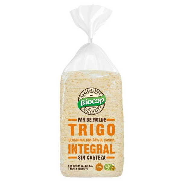 Pan De Molde Trigo Integral Sin Corteza 300 G. - Biocop