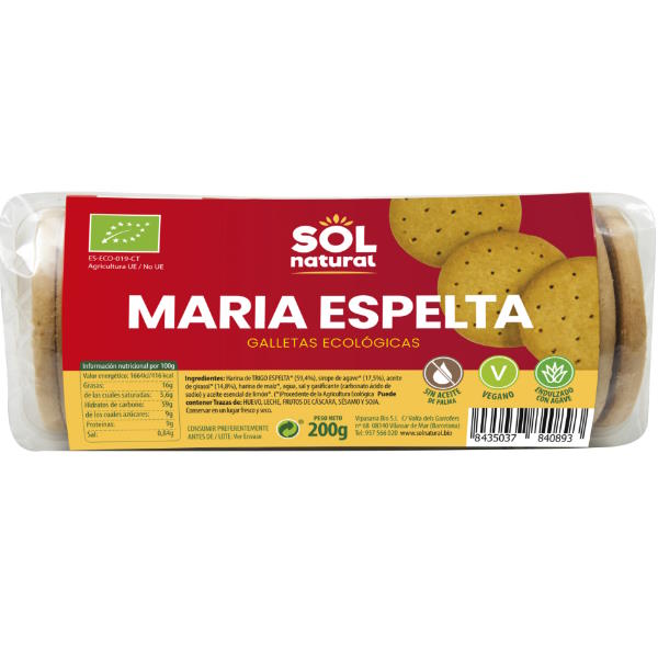 Galletas Espelta Marías Bio 200 G. - Sol Natural