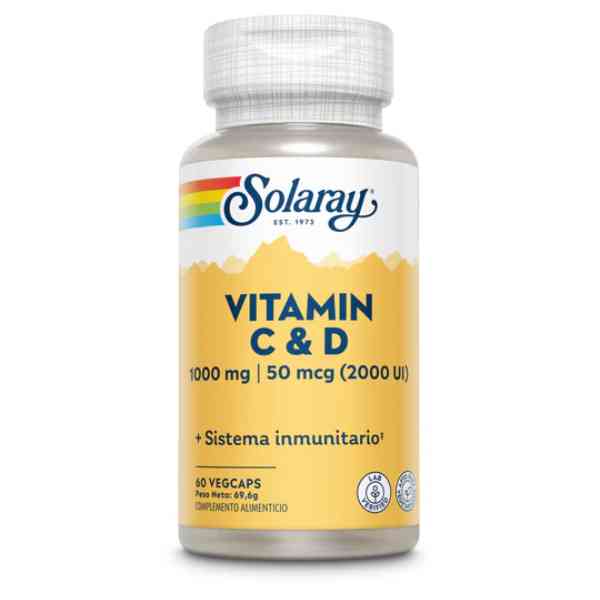 Vitamin C & D 60 Vegcáps - Solaray