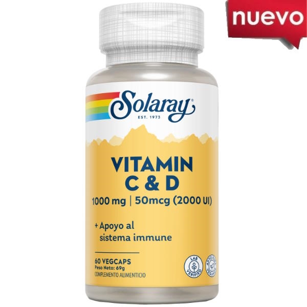 Vitamin C & D 60 Vegcápsulas - Solaray