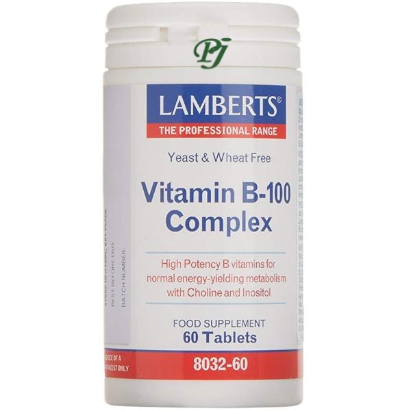 Vitamina B-100 Complex 60 Tabletas - Lamberts