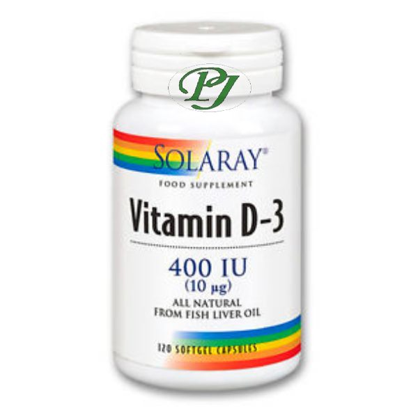 Vitamina D-3 400Iu 120 Cápsulas - Solaray