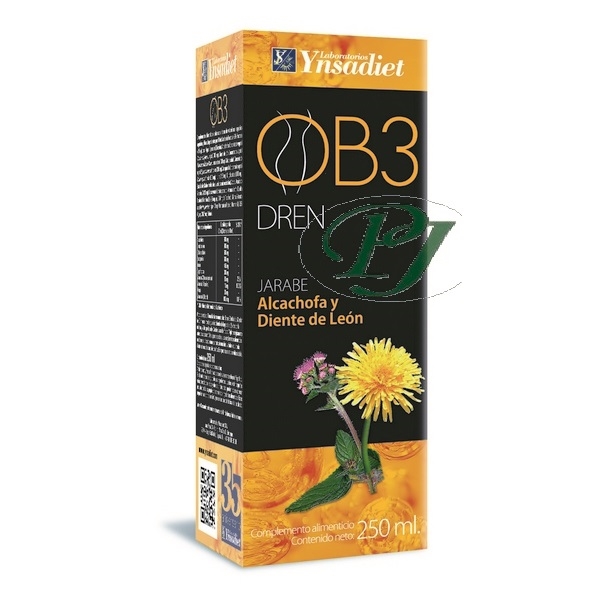 Jarabe Ob3 Drenant Alcachofa Diente León 250 Ml. - Ynsadiet