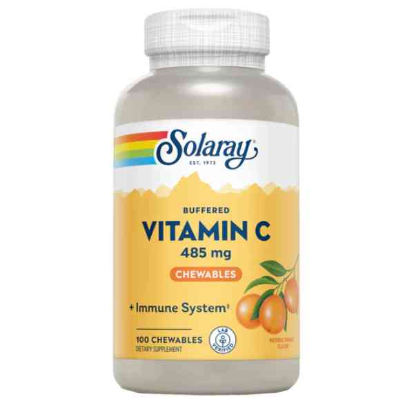 Vitamina C Sabor Naranja 100 Comprimidos Masticables - Solaray