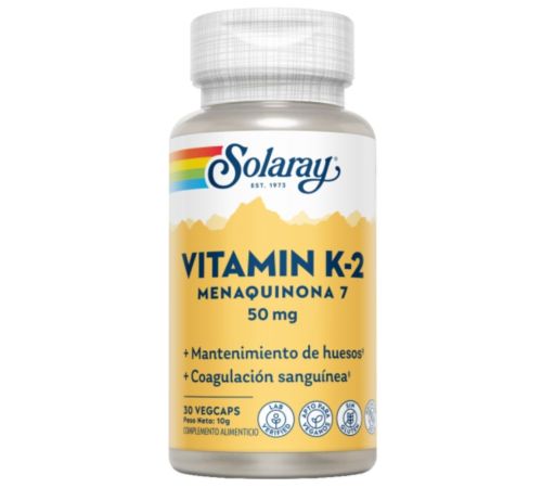 Vitamin K 2 Menaquinona 7 30 Vegcáps 50 Mcg. - Solaray