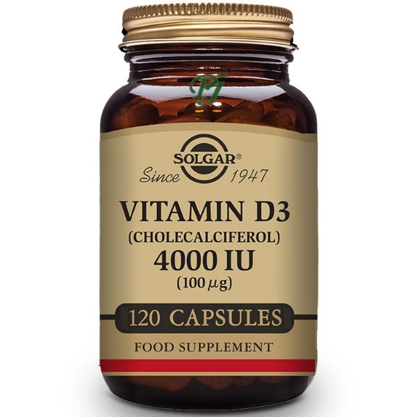 Vitamina D3 120 Cápsulas 100 Mcg. 4000 Ui. - Solgar