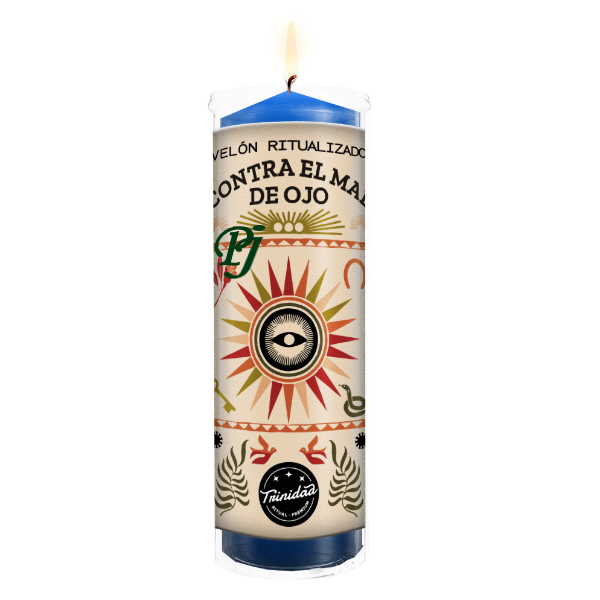 Velón Ritualizado Contra El Mal De Ojo - Trinidad