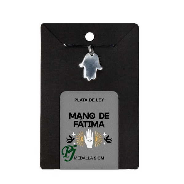 Medalla Plata Mano Fatima Plana 2 Cm. - Trinidad