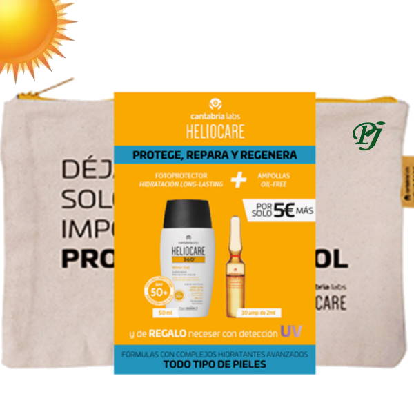 Heliocare Spf50+ 360º Neceser Water Gel + Ampollas 2 X 10 Ml. - Cantabria Labs