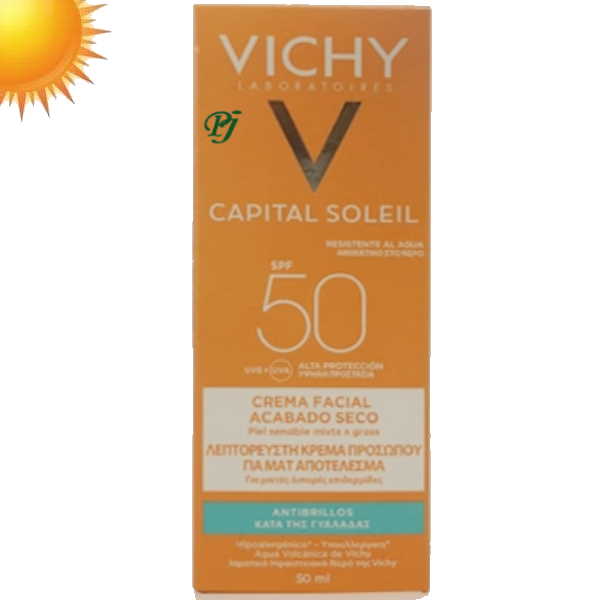 Solar 50 Crema Facial Acabado Seco 50Ml - Vichy