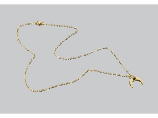 [100627] Collar De Acero Luna Invertida Ojo De Tigre - Prominer