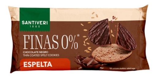 [205765] Galleta Finas 0% Espelta Bañadas Choco 90 G. - Santiveri