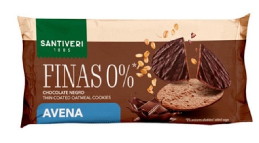 [205764] Galleta Finas 0% Avena Bañadas Choco 88 G. - Santiveri