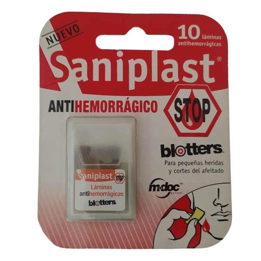 [130589] Laminas Antihemorrágico 10 Unidades - Saniplast