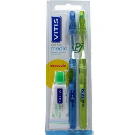 [130734] Cepillo Pack Duplo Medio + Pasta 15 Ml. - Vitis
