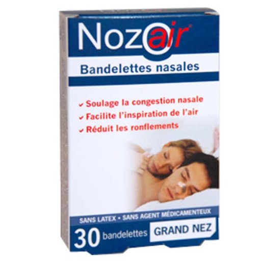 [133225] Nozoair Tiras Nasales Color Grandes 30 Unidades - Phergal