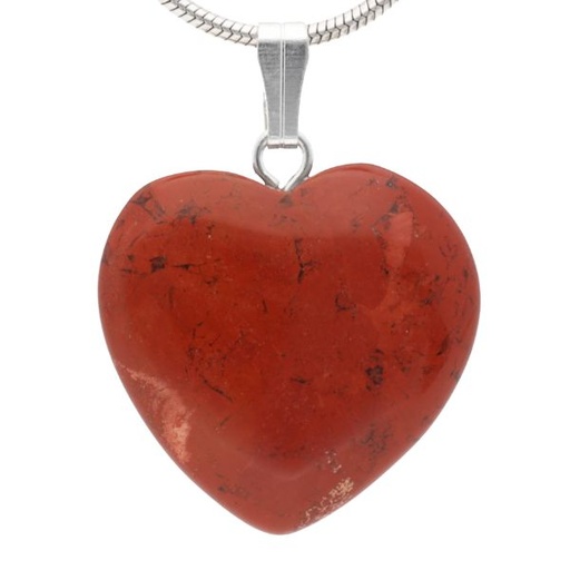 [100052] Colgante Corazón Jaspe Oceano Plata - Prominer