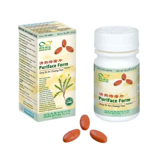 [059914] Fórmula China 46 Puriface Form (Qing Re An Chuang Pian) 60 Tabletas - Green Nature