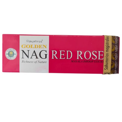 [188899] Incienso Golden Nag Red Rose Dhoop Sticks - Vijayshree 