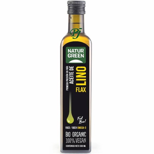 [02243] Aceite De Lino Flax 500 Ml. 1ª Presión En Frío - Naturgreen